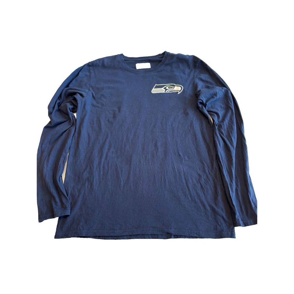 NFL Team Apparel Seattle Seahawks Long Sleeve Logo T Shirt Blue Size Medium mens